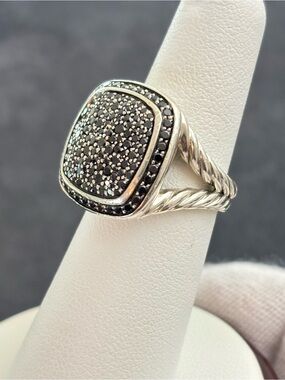 David Yurman Sterling silver Albion Ring with Black Pavé Diamonds 6